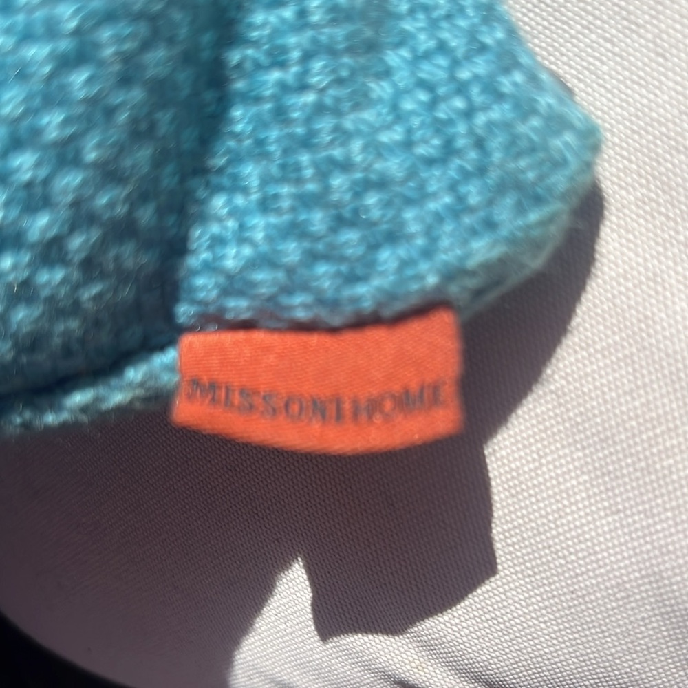 Missoni Home 24x24 Teal Accent Pillow Cover (Insert not included) - Picture 3 of 6